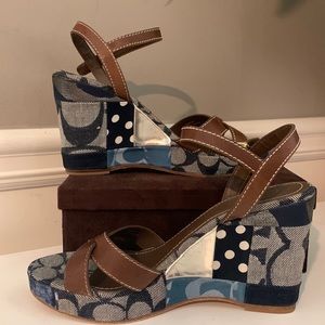 Coach Alina Patchwork Blue Multi Color